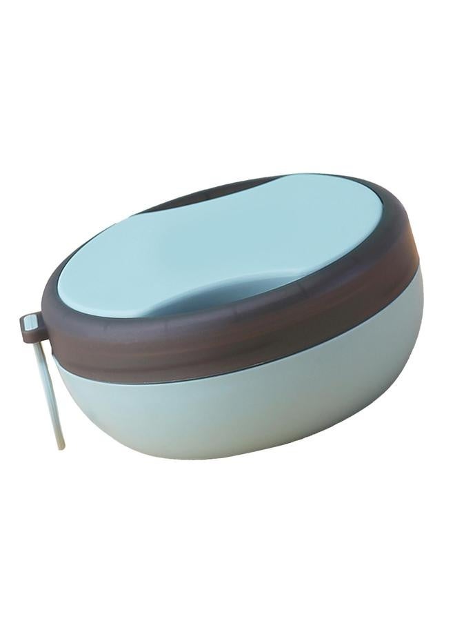 304 Stainless Steel Insulated Lunch Box with Spoon Chopsticks Thickened Drop Proof Bento Lunch Containers for Students Light Blue - Image 4